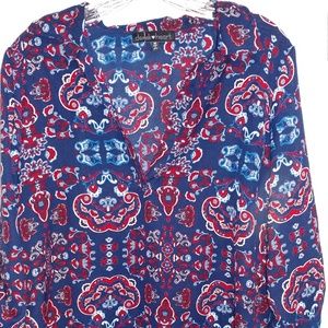 Derek heart red,white & blue shirt Sz medium